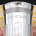 Antique French Sterling Silver Mint Julep Cup, Tumbler or Timbale, "Christiane", Foliate Band