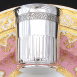 Antique French Sterling Silver Mint Julep Cup, Tumbler or Timbale, "Christiane", Foliate Band