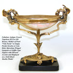 Antique French Napoleon III Bronze & Mother of Pearl 'Vide Poche', Bonbon, Gargoyle or Griffin Figures