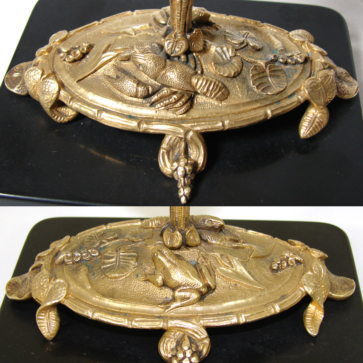 Antique French Napoleon III Bronze & Mother of Pearl 'Vide Poche', Bonbon, Gargoyle or Griffin Figures