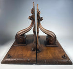 Superb 19th Century Pair (2) of 14" Wide Hand Carved French Wall Shelf Shelves, Bracket