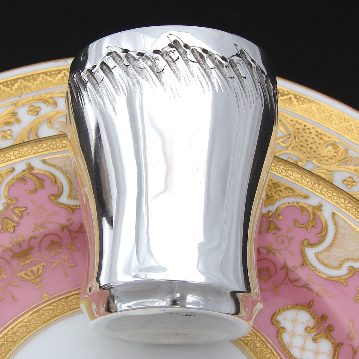 Antique French Sterling Silver Mint Julep or Wine Cup, Tumbler or "Timbale", Rococo Style