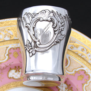 Antique French Sterling Silver Mint Julep or Wine Cup, Tumbler or "Timbale", Rococo Style