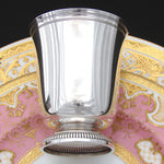 Antique French Sterling Silver Goblet, Mint Julep Cup, Tumbler or "Timbale", "CV" Monogram