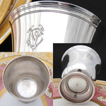 Antique French Sterling Silver Goblet, Mint Julep Cup, Tumbler or "Timbale", "CV" Monogram