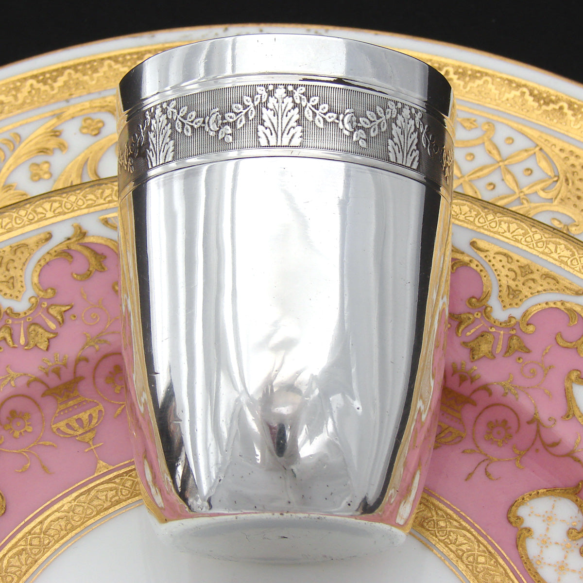 Antique French Sterling Silver Mint Julep Cup, Tumbler or Timbale, "Jean" Inscription