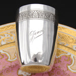 Antique French Sterling Silver Mint Julep Cup, Tumbler or Timbale, "Jean" Inscription