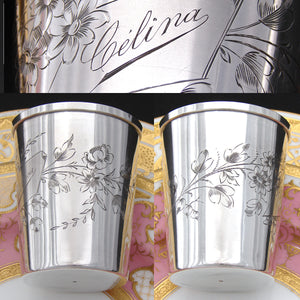 Antique French Sterling Silver Wine or Mint Julep Cup, Tumbler or Timbale, "Celina"