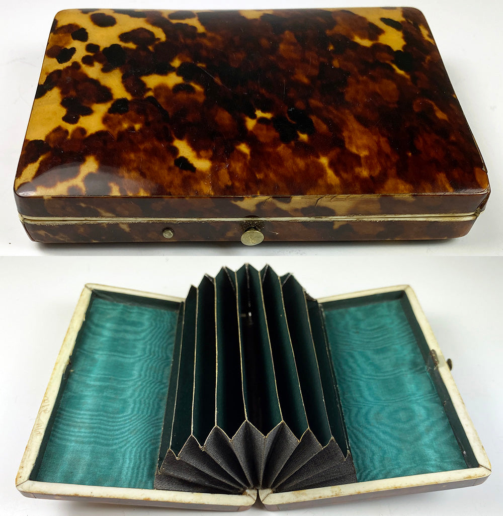 Large Opulent Antique French 19th Century Tortoise Shell Calling Card ...