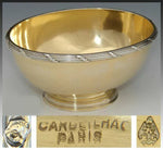 Antique French Vermeil 18k Gold on Sterling Silver 4.5" Bonbon or Caviar Dish