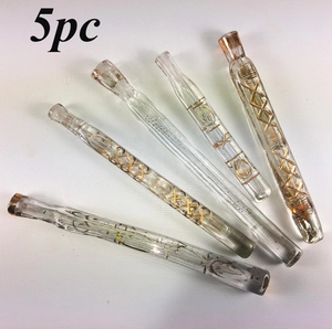 5 RARE c.1650-1700 French Cut Crystal Perfume Scent Bottle, Lay Down Tubes