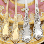 Exquisite Antique French PUIFORCAT Sterling Silver & Vermeil 48pc Flatware Set