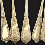 Exquisite Antique French PUIFORCAT Sterling Silver & Vermeil 48pc Flatware Set