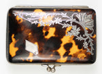 Fine Antique French Napoleon III (Victorian era) Tortoise Shell Cigar or Cheroot Case #2, Pique, Excellent - Purse?