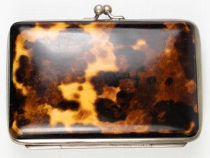 Fine Antique French Napoleon III (Victorian era) Tortoise Shell Cigar or Cheroot Case #2, Pique, Excellent - Purse?