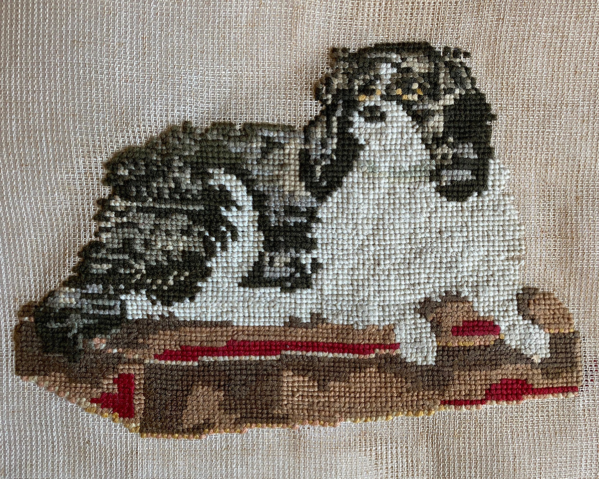 Antique Victorian Needlepoint, Dash, Dog, Spaniel of Queen Victoria c,1842-42