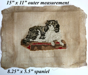 Antique Victorian Needlepoint, Dash, Dog, Spaniel of Queen Victoria c,1842-42