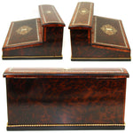 Exq! Antique French Napoleon III Era 12.5" Writer's Chest, Box, Lap Desk or Ecritoire, Boulle