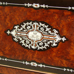 Magnificent Antique French TAHAN Marked Ecritoire, Lap Desk or Writer's Box, Crown Top Monogram, Boulle