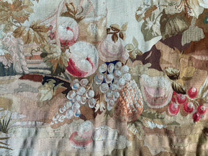 Antique 19th c. French Aubusson or Gobelin Wall Hanging 67" x 66" Tapestry, Floral, Fruit