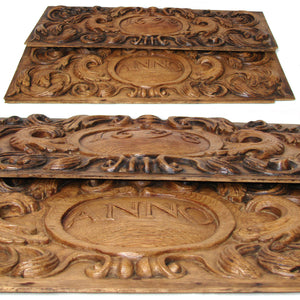 Fab Antique Italian Renaissance Style Carved Oak 28.75" Panels, Architectural Salvage c.1698