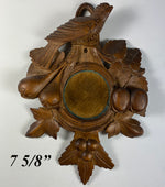 Antique HC Swiss Black Forest Pocket Watch Holder, Bird and Fruit, Mount for Wall