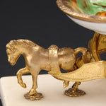 Antique French Palais Royal Vide Poche, Jewelry or Trinket Dish, Horse Drawn Cart