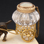 Antique French Napoleon III Palais Royal Inkwell, a Goat Cart with Ribbed Pot