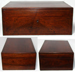 Large Antique French Napoleon III Era 22" Cashmere Chest, Box, Rosewood with Burled Interior