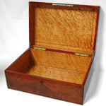 Large Antique French Napoleon III Era 22" Cashmere Chest, Box, Rosewood with Burled Interior