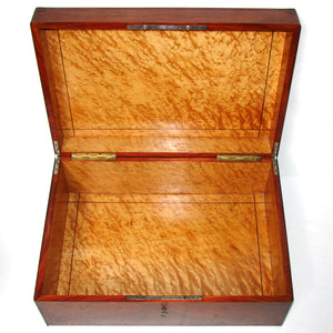 Large Antique French Napoleon III Era 22" Cashmere Chest, Box, Rosewood with Burled Interior