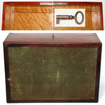 Large Antique French Napoleon III Era 22" Cashmere Chest, Box, Rosewood with Burled Interior