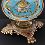 Rare Antique French Barbedienne? Kiln-fired Enamel & Gilt Bronze Ring Tree, Vide Poche Jewelry Stand, Cherub or Putti