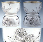 Lovely Antique French Puiforcat Sterling Silver Egg Cup, Art Nouveau Floral