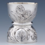 Lovely Antique French Puiforcat Sterling Silver Egg Cup, Art Nouveau Floral