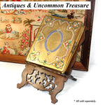 Antique French 22.75" Folding Bible, Book or Sheet Music Stand, Marie Antoinette Monogram