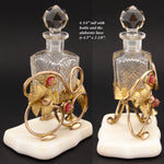 Antique French Napoleon III Palais Royal Style Perfume Stand, Alabaster & Gilt Ormolu, Jeweled