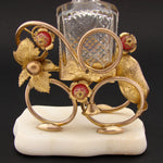 Antique French Napoleon III Palais Royal Style Perfume Stand, Alabaster & Gilt Ormolu, Jeweled