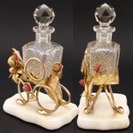 Antique French Napoleon III Palais Royal Style Perfume Stand, Alabaster & Gilt Ormolu, Jeweled