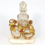 Antique French Napoleon III Palais Royal Style Perfume Stand, Alabaster & Gilt Ormolu, Jeweled