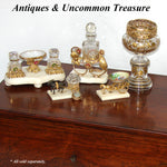 Antique French Napoleon III Palais Royal Style Perfume Stand, Alabaster & Gilt Ormolu, Jeweled