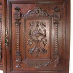 LG 26.5" Antique Victorian Carved Solid Oak Cabinet or Furniture Door PAIR