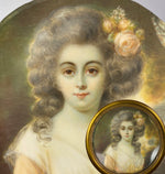 Gorgeous Young Louis XVI or Georgian Era Woman, Antique French Portrait Miniature