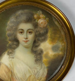 Gorgeous Young Louis XVI or Georgian Era Woman, Antique French Portrait Miniature