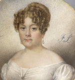 Exquisite c.1820-30 French Portrait Miniature of a Beautiful Woman, Empire Gown