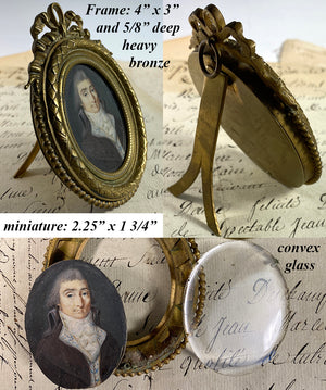 Rare Fine c.1795-99 Portrait Miniature, Incoyables Young Man, Luxuriants post French Revolution, Directoire