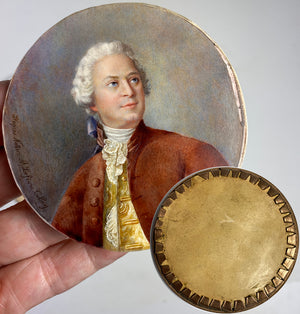 Stunning Portrait Miniature by M. Lefevre Collay, aprés Jean-Marc Nattier's Louis Tocqué, 1739