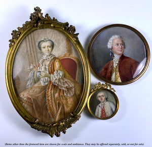 Stunning Portrait Miniature by M. Lefevre Collay, aprés Jean-Marc Nattier's Louis Tocqué, 1739