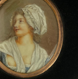 Charming Antique French Risqué "Naughty" Portrait Miniature Snuff Box, c.1770s