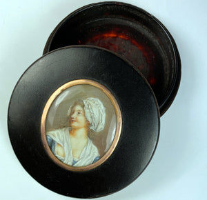 Charming Antique French Risqué "Naughty" Portrait Miniature Snuff Box, c.1770s